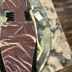 Velvet Dress with Side Cutouts